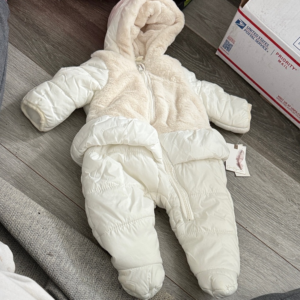 Jessica Simpson Cream Baby Snowsuit